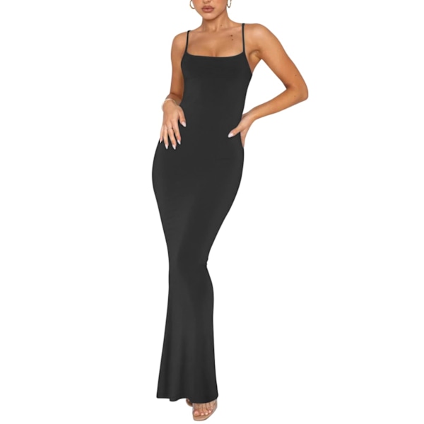 Snygg Loungeklänning i Slip-modell för Kvinnor - Elegant Bodycon Maxi-klänning