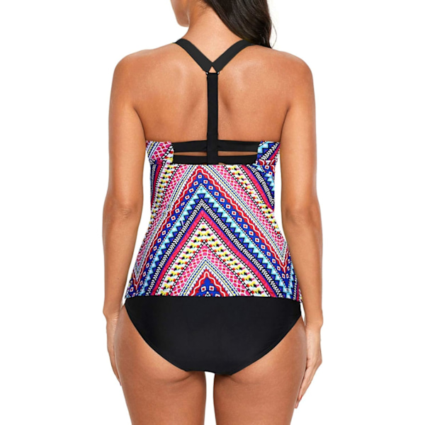 Stripete Tankini-topp for Kvinner uten Bunn