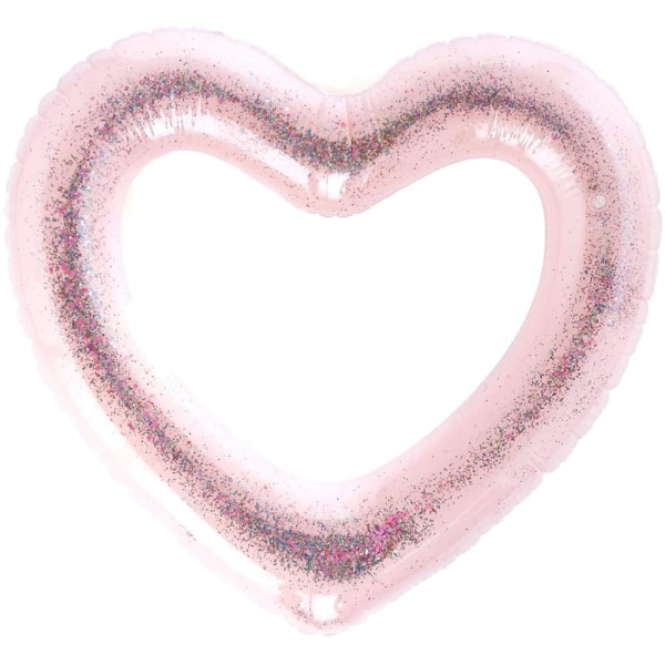 Rosa hjerteformet innerrørspontong for svømmebasseng/strand,
