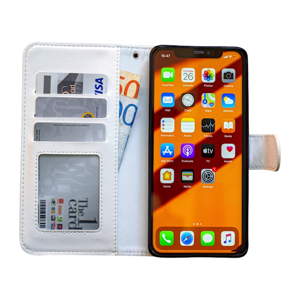 iPhone 11, Läderfodral, Skydd, Vit Vit