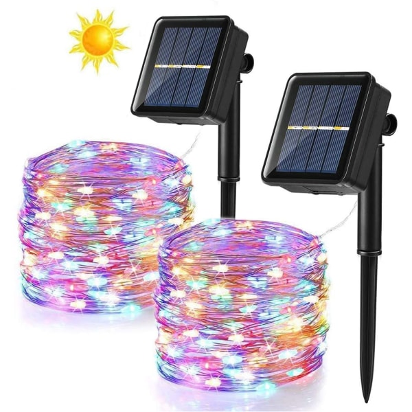 [2 Stück] Solar Lichterkette Aussen, BrizLabs 12M 120 LED Außen