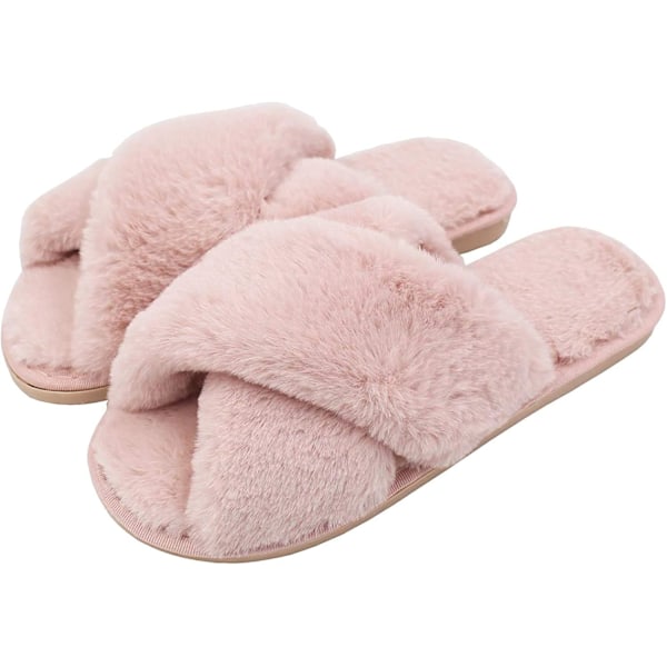 AONEGOLD Slippers Women Winter Warm Fluffy Plush Slippers Indoor Home Lightweight Slippers Non-slip Comfortable Flat Slippers