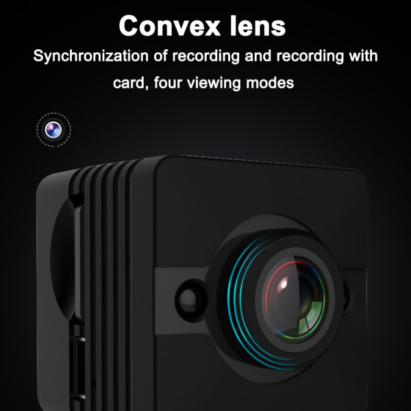 SQ12 Minikamera Vanntett Full HD 1080P med nattsyn og