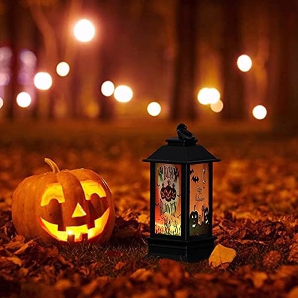 Halloween-tema LED Candle Light Retro fyrhörnig lykta Hangi Pumpkin with hood