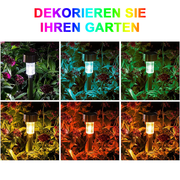 Solar lampa utomhus trädgård en set av 12 lampor utomhus LED trädgård s