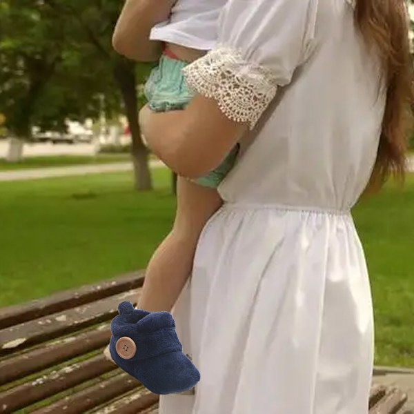 Unisex Baby Sko Myke og Lettsomme Bomullsåler Flanellfôr Krybbe Sko