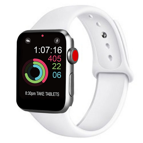 Kompatibel Apple iWatch Rem 38-40mm S/M, M/L Myk Silikon Sportutskiftingsrem Kompatibel iWatch Serie 5 /4 /3 /2/ 1 (S/M hvit)