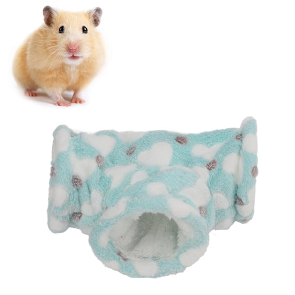 3-suuntainen hamsterin tunneli, lämmin ja mukava pieni eläinten plushtunneli chinchilloille, marsuilla ja fretseille, vihreä, 27x9cm / 10.6x3.5in