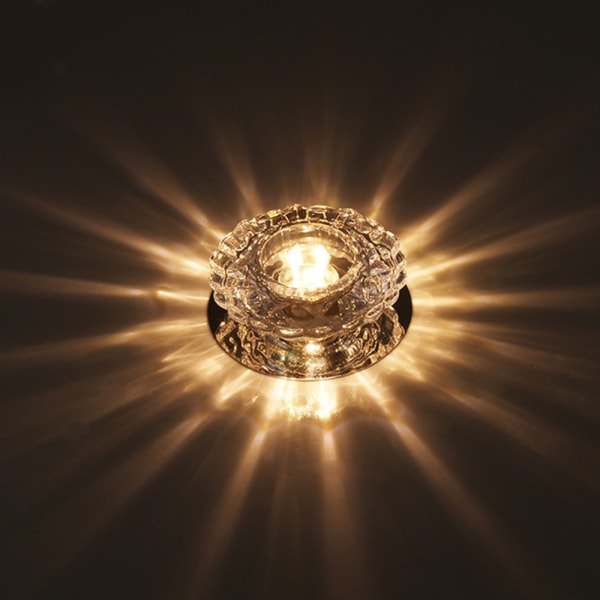 Crystal LED Downlight, 5W infälld taklampa med bländare,
