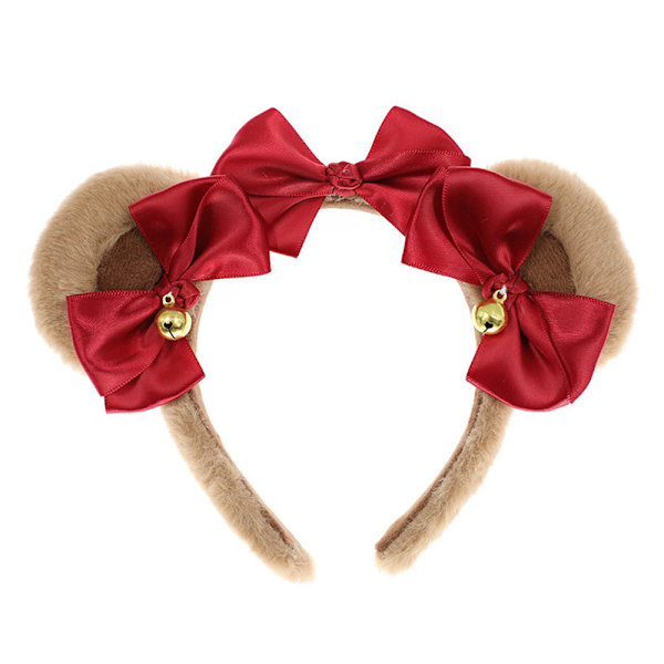 Bear Ears Headband, Cat Ears Cute Bow Headband ，Plush Headwear for Party Dress