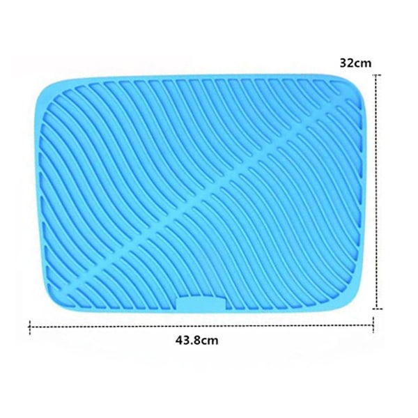 Silikon oppvaskstativ, oppvaskstativholder laget av rist, vanntett med en multifunksjonell silikonbørste (43,8 * 32 CM)