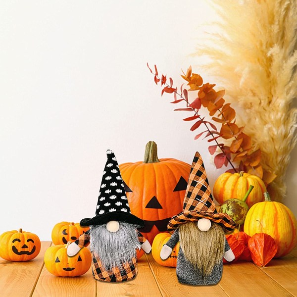 Halloween Gnomes Pehmo-sisustus, 3 kpl käsintehtyjä tonttukoristeita, Hom