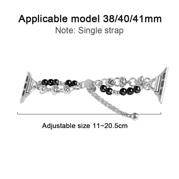 Gjelder for Apple S8 klokkerem perle i rustfritt stål metall