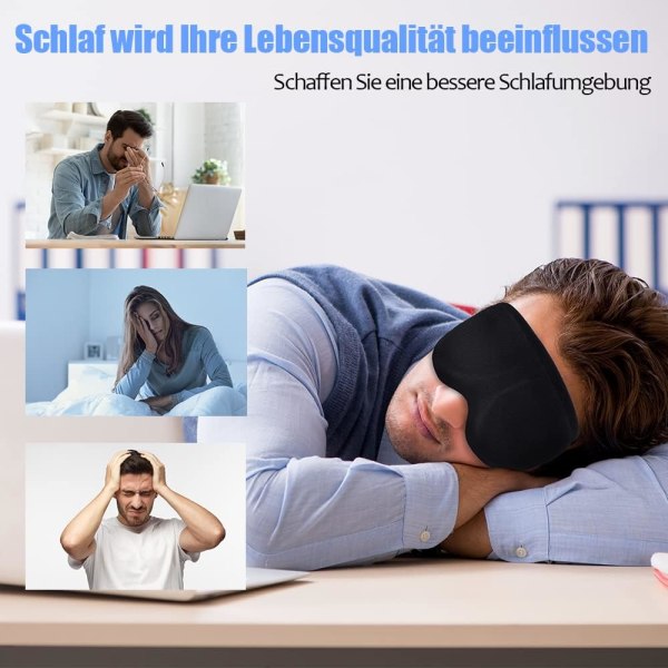 Søvn øyemaske for kvinner menn- Silke Mykt Skum Komfortabel