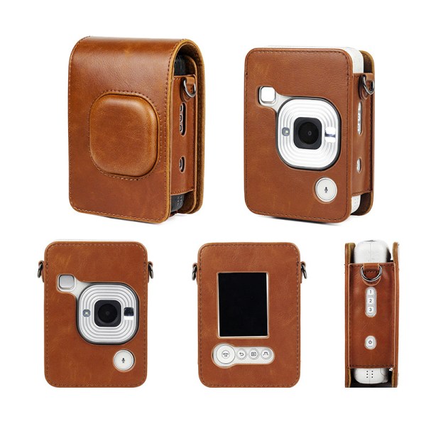 Reiseveske kompatibel med Fujifilm Instant Mini Liplay Hybrid Instant Camera - Kameraveske i rent lær med avtagbar skulderstropp