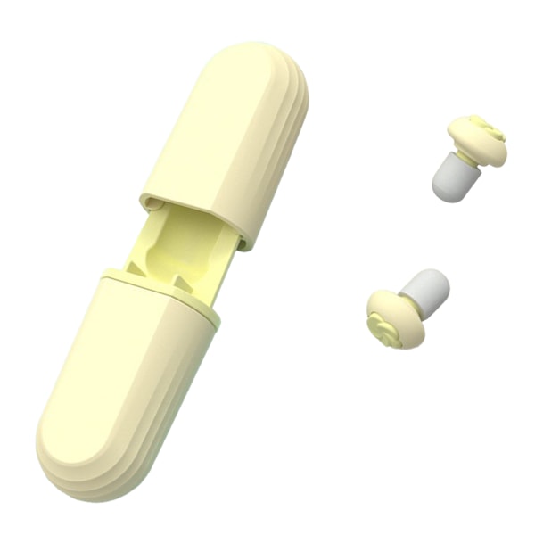 6 Par Støydempende Ørepropper Støyreduksjon Silikon Gjenbrukbare Ørepropper for Søvn Arbeid Gul