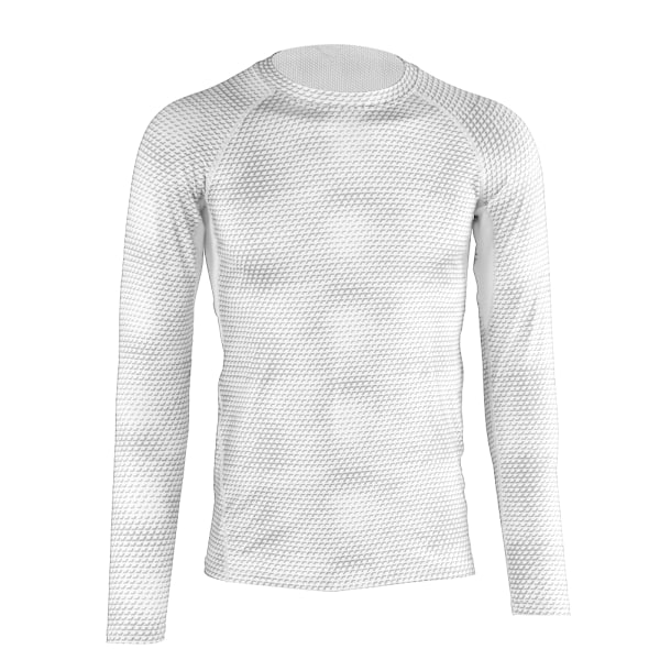 Mænd 3D Tredimensionel Print Fitness Løbetræning Langærmet T-shirt (hvid XL)