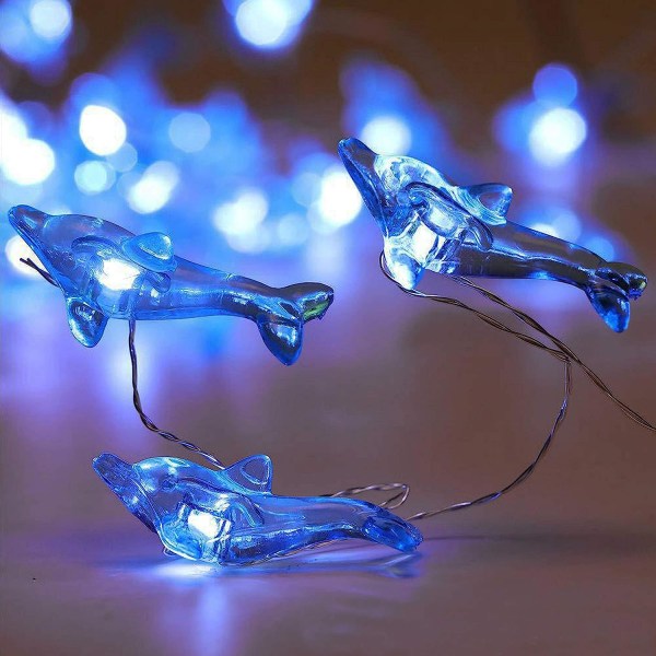 Dolphin dekorativa ljusslingor, 10 fot 40 LED 8 lägen Cool White