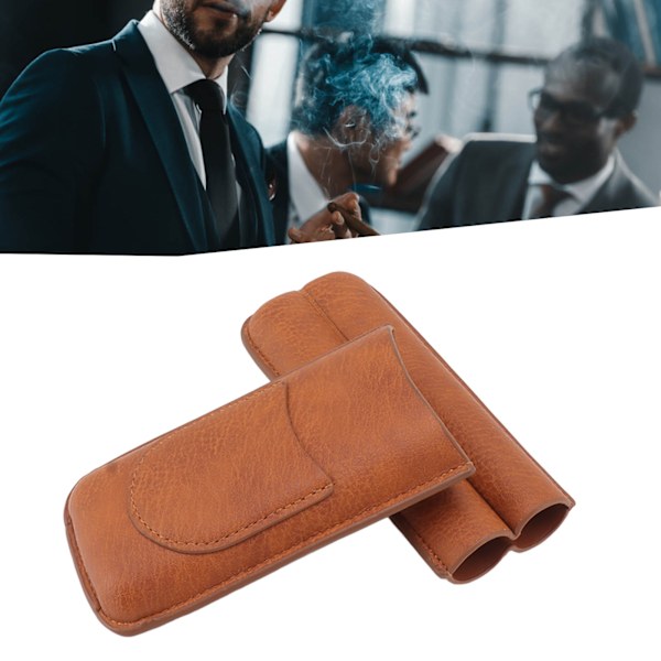 Cigar Etui Bærbar Læder Lille Cigar Humidor Etui Holder til Fødselsdagsgave