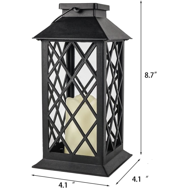11" ulkopuutarha koristeellinen kynttilälyhty, jossa LED Flamelss