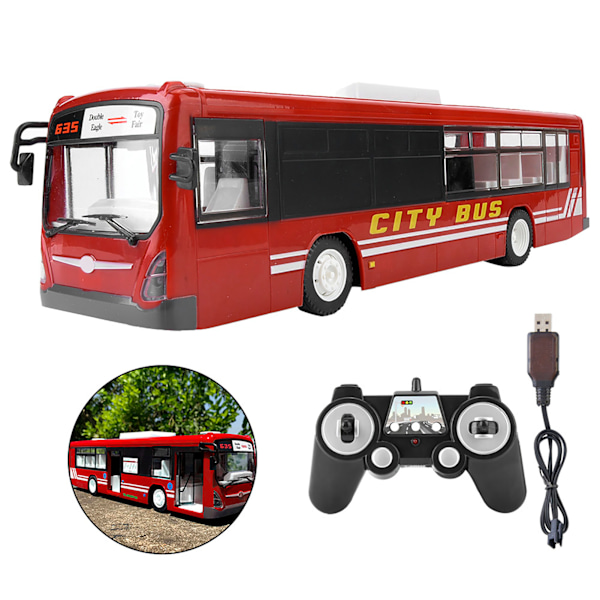 2,4 GHz RC Fjärrstyrd Bussmodell Leksak för Barn (Röd)