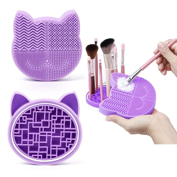 3 i 1 Silikone Makeup Brush Cleaner Mat, Makeup børste tørring