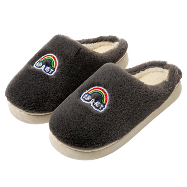 Autumn and Winter cotton slippers for women couple indoor warm thickened confinement shoes for home outdoor furry shoes for men