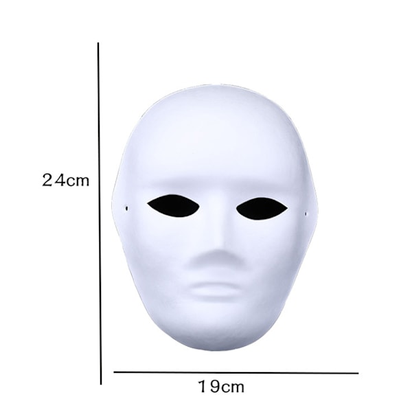 12 stk. DIY helmaske i papir for kvinner, tomme, malbare, for cosplay, maskerade, dansefest, 17,5 x 22 cm