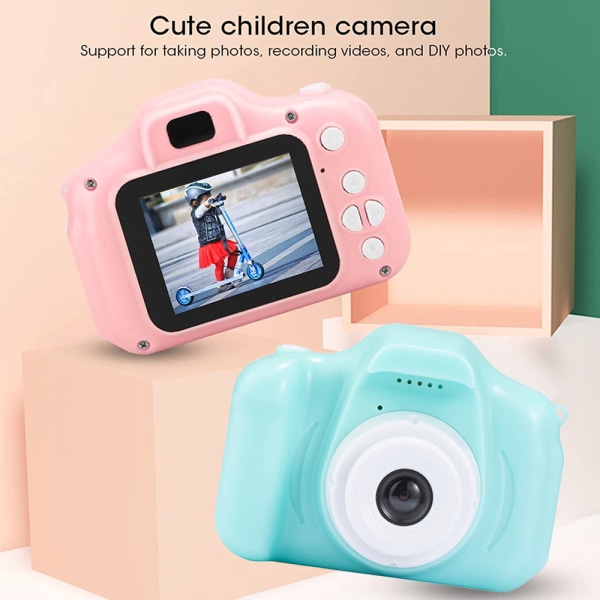Selfiekamera for barn, gaver til barn 3-9 år, digital HD-video green