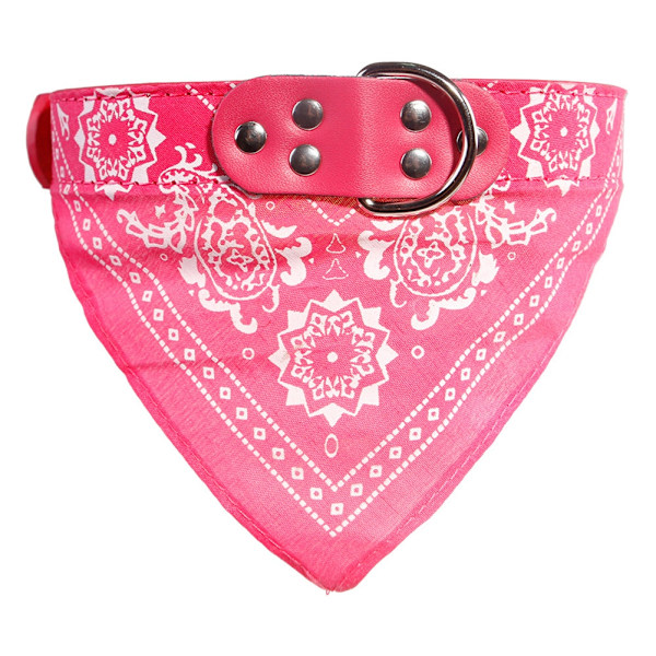 Etnisk Stil Mønster Katt Liten Hund Bib Spytt Håndkle Justerbar Kjæledyr Krage (Rose Rød 2XL)