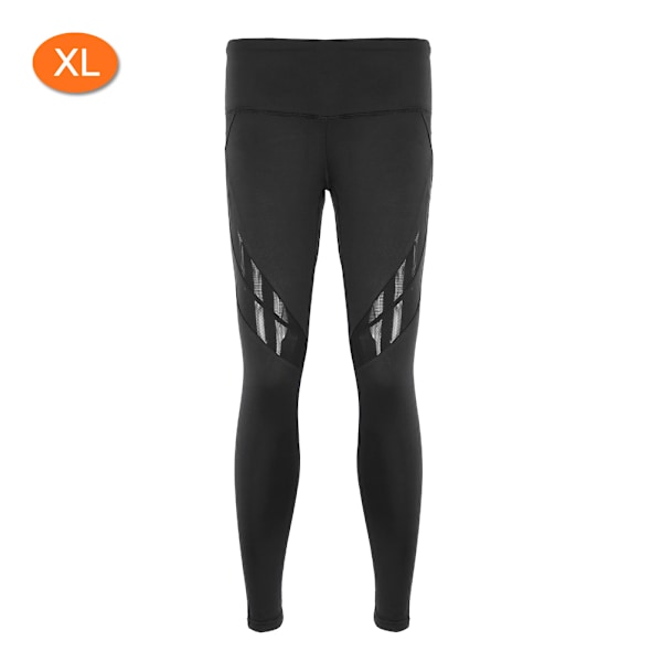 Dame Sports Gym Yoga Løbe Fitness Leggings Bukser Træning Atletiske Bukser Sort XL