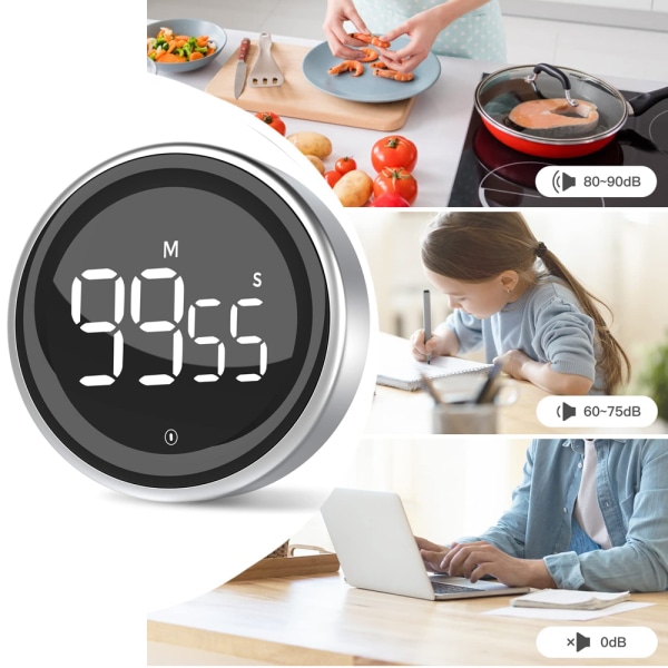 Digital Kjøkken Timer Rotasjon Nedtelling Timer Magnetisk opptelling