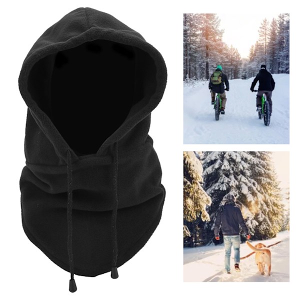 Trapper Winter Cap Thermo Winter Windproof Riding Hoods Snowboarding Head Cover with Facial Shield Neckerchief Black