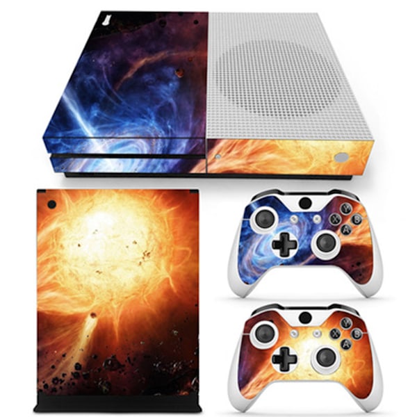 Console sticker Carbon Fiber Vinyl Skin Sticker for Xbox ONE Slim Console & Controllers