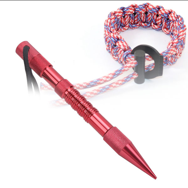 Umbrella Rope Needle Paracord Spike Needle Bracelet Aluminum Binding Stitches Corchet ToolSingle Red