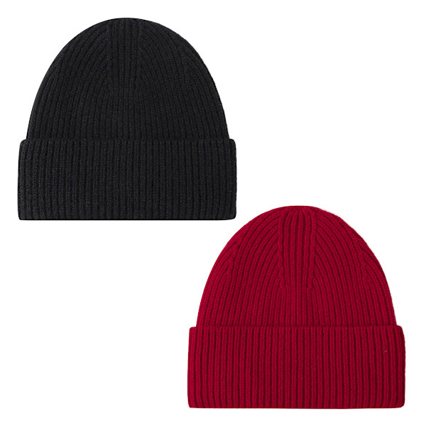 2 pakker unisex beanie-luer for menn og kvinner, vinterstrikket lue Style 1