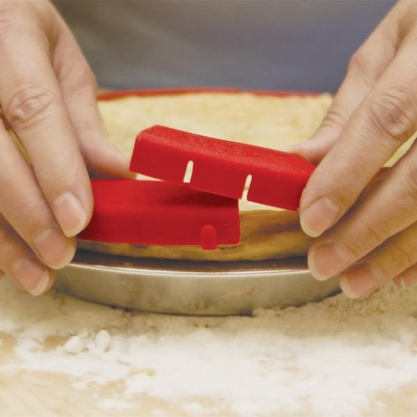 Justerbare silikone pie Crust Shield pie Protectors, fødevaresikker