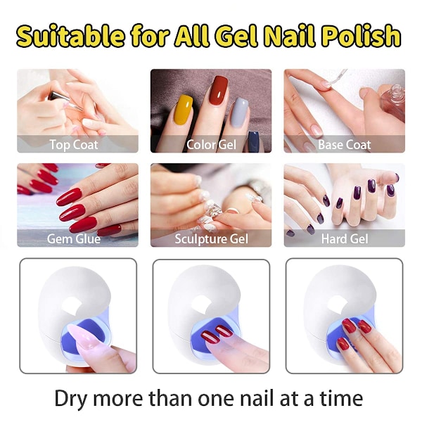 Nagelfototerapilampa, Söt Ägg UV-Gel Nagellamp, USB Mini Nagel UV-Ljus, LED Terapi Solljus Torkare, Automatisk Sensor Nagelkonstverktyg för