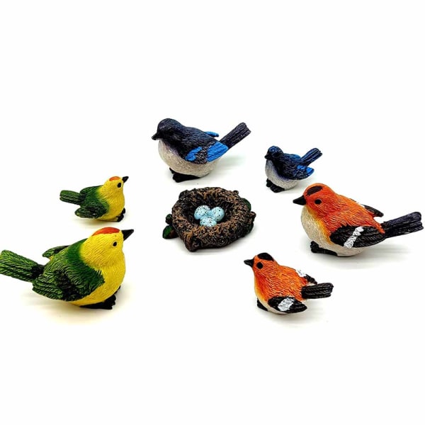 Fairy Garden Bird Ornament Handmålad DIY Mini Garden Decor fo