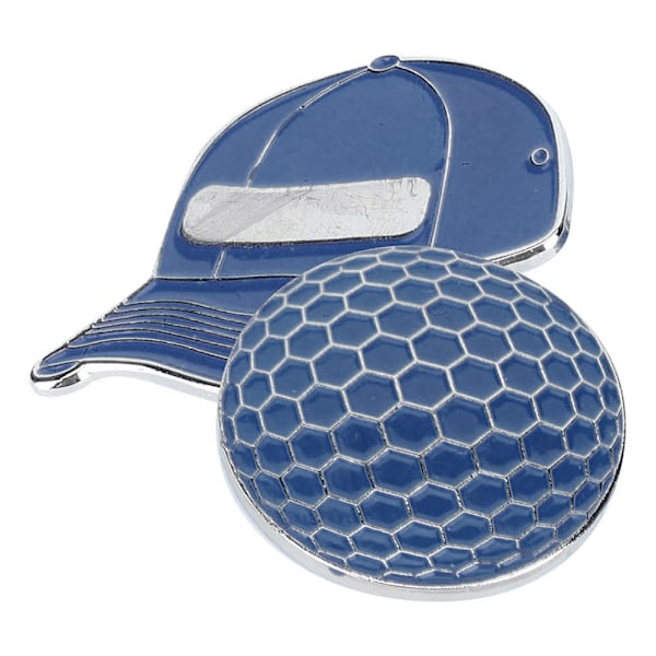 Holdbar Udendørs Metal Magnetisk Golfbold Markering med Hat Klip Golfer Tilbehør (blå hat)