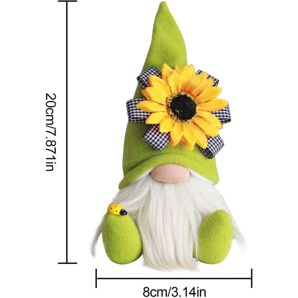 Sunflower Gnome -kesä/Syksy Kiitosta Buffalo Plaid -maatalo