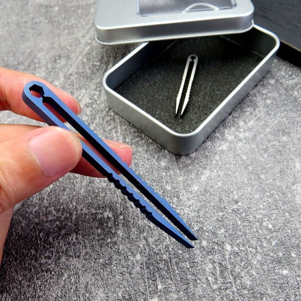 2-delad minipincett Titan Portable Titanium Alloy EDC Pincet