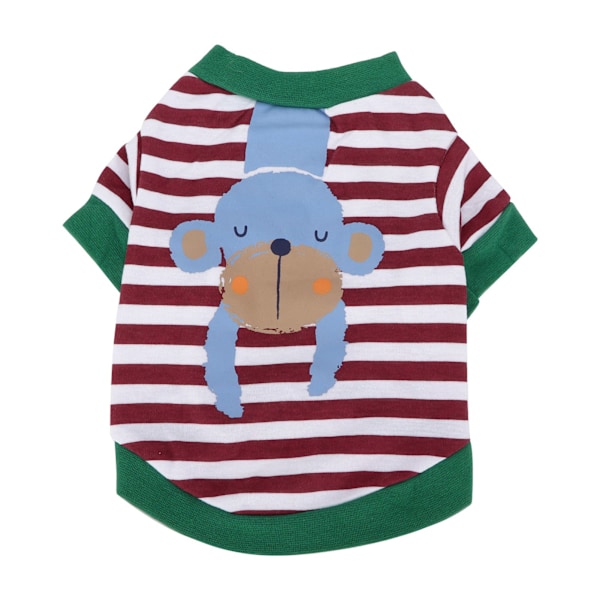 Kjæledyr Dress Cartoon Tynn Hund Skjorte Stripe Genser Høst og Vinter Kjæledyr Klær for Små og Mellomstore Valper Marron XL