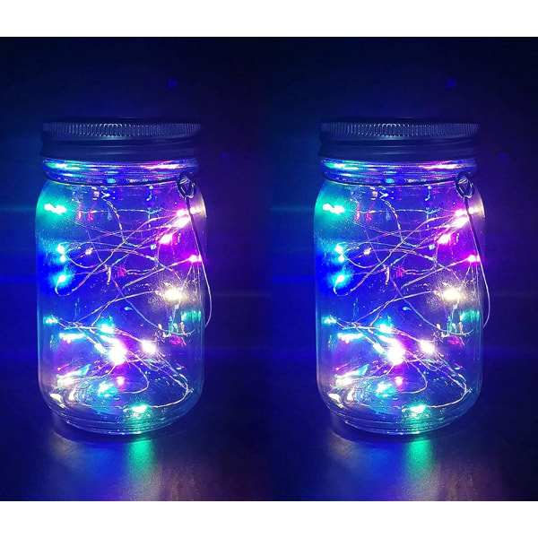 Solar Mason Jar Lock Lights - 20 LED Light String Fairy Light, IP6