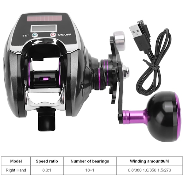 Digitalt Display Manuell Fiskehjuls 9 Girs Magnetisk Bremse Oppladbar Baitcast Snelle Høyre