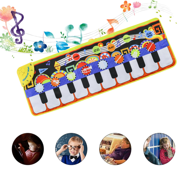 Musical Piano Mat 19 Keys Piano Keyboard Play Mat Kids Early Edu