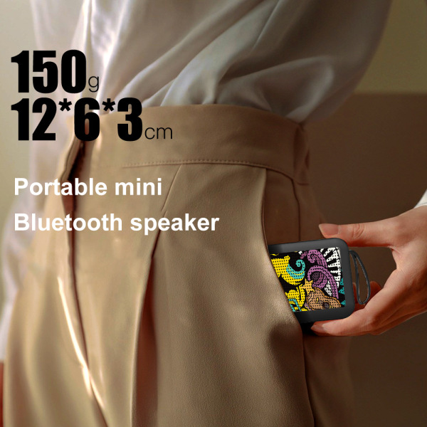 Bluetooth-høyttaler, utendørs bærbar trådløs høyttaler med innebygd