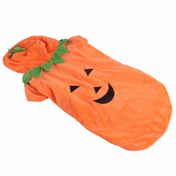 Halloween Græskar Hundetøj Sød Varmt Hundekostume til Mellemstore Store Hunde Efterår Vinter Orange 2XL