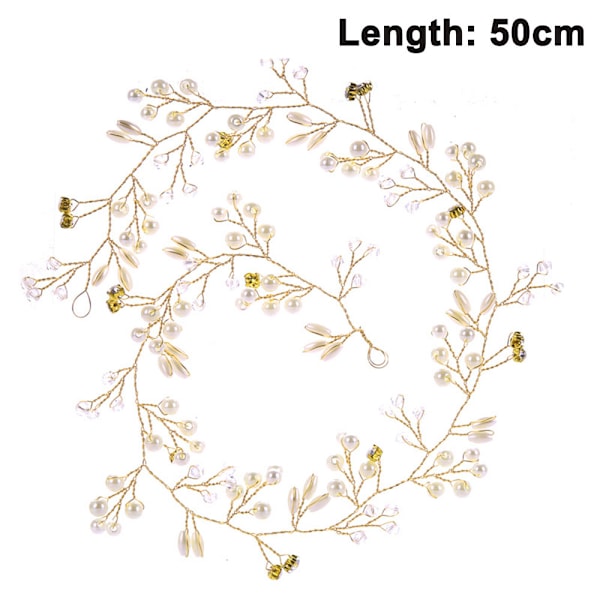50cm hårtråd bryllupshårtilbehør hårtråd perler rhinestones brude smykker brud, rhinestone trim hårbånd og pandebånd med krystal
