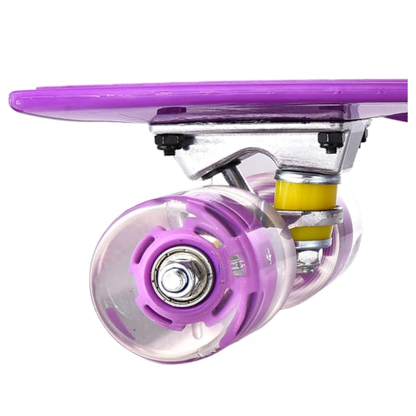 Skateboard, 56 cm, Mini Cruiser Retro Skateboard, Børn Drenge Piger Teenagere Voksne Begyndere, LED Hjul